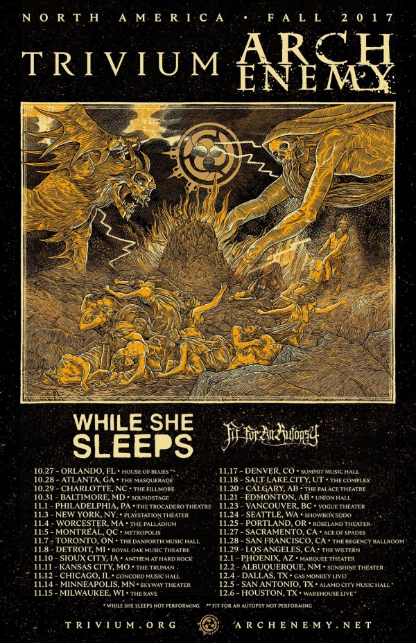 Tour Norteamericano de Trivium, Arch Enemy, While She Sleeps &amp; Fit For An Autopsy