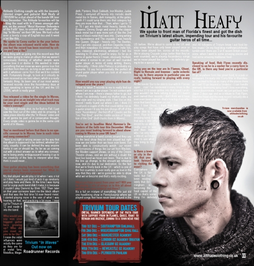 Attitude Clothing UK entrevista a Matt Heafy